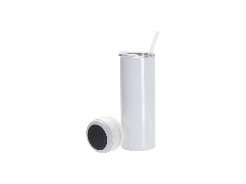 Sublimation Blanks 20oz/600ml White Stainless Steel Tumbler with White Bluetooth Speaker