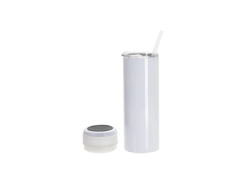 Sublimation Blanks 20oz/600ml White Stainless Steel Tumbler with White Bluetooth Speaker