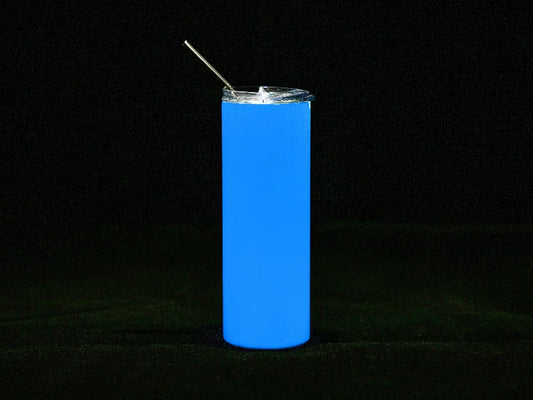 20oz/600ml Sublimation Luminous Stainless Steel Skinny Tumbler (White to Blue)