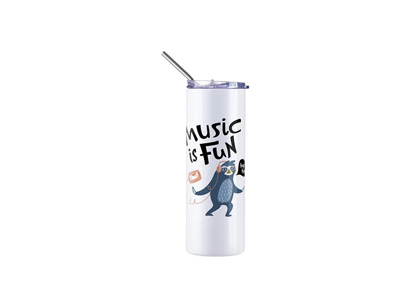 20oz/600ml Sublimation Luminous Stainless Steel Skinny Tumbler (White to Blue)