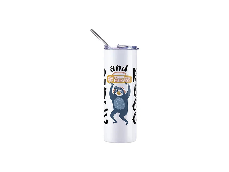 20oz/600ml Sublimation Luminous Stainless Steel Skinny Tumbler (White to Green)