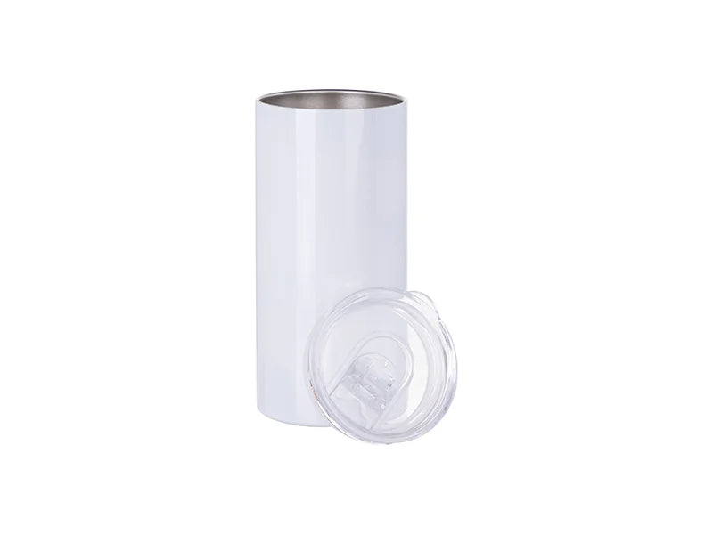 Sublimation 16oz/480ml Stainless Steel Skinny Tumbler with Straw & Lid (White)