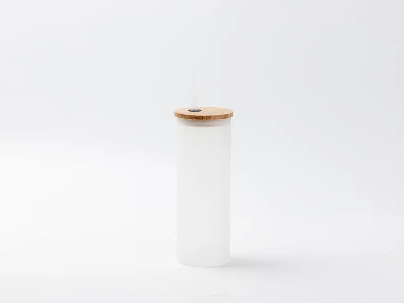 17oz/500ml Sublimation Blanks Glass Skinny Tumbler (Frosted)