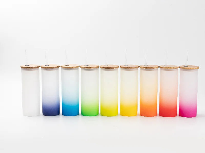 17oz/500ml Sublimation Blanks Glass Skinny Tumbler (Frosted)