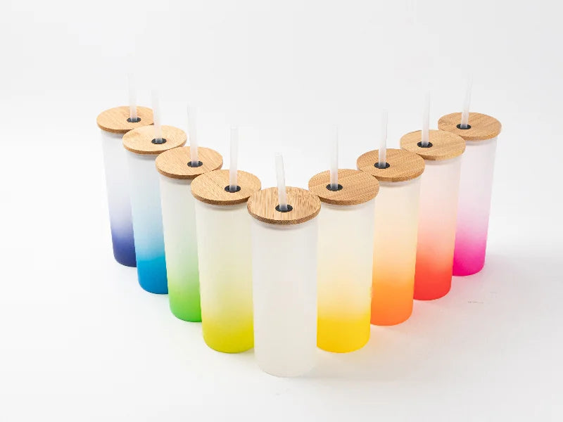 17oz/500ml Sublimation Blanks Glass Skinny Tumbler (Frosted)