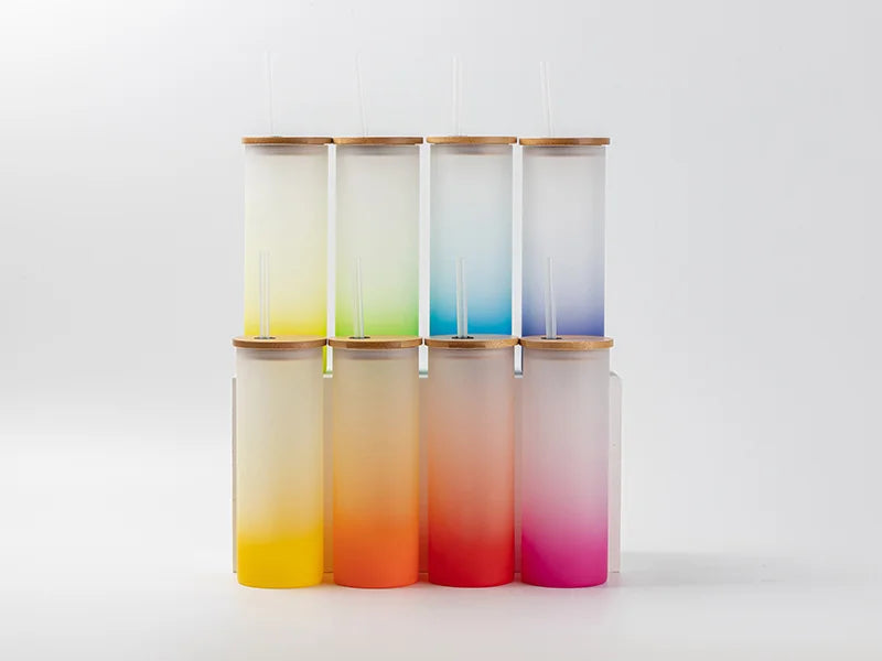 17oz/500ml Sublimation Blanks Glass Skinny Tumbler (Frosted)