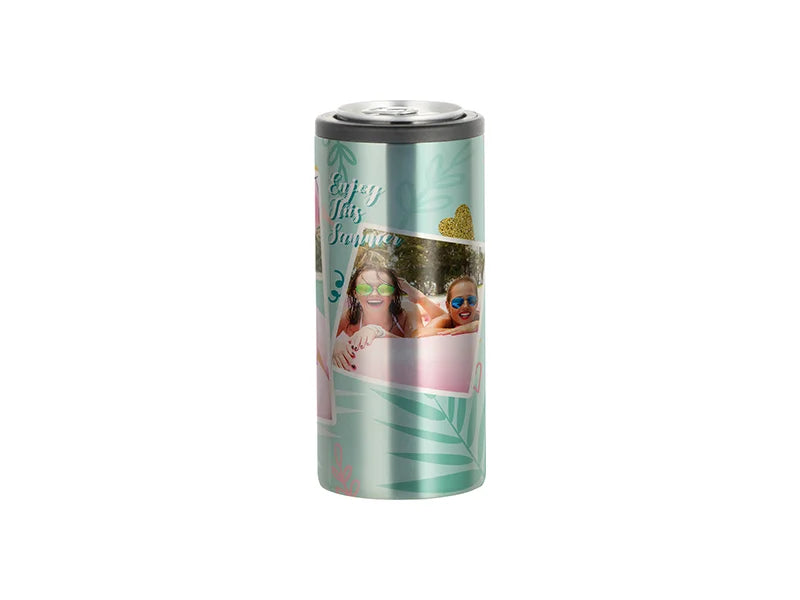 12oz/350ml Sublimation Stainless Steel Skinny Can Cooler (Silver)