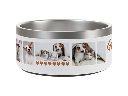 Sublimation Blanks 64oz/1900ml Powder Coated SS Dog Bowl (White, Matt Sub Coating)