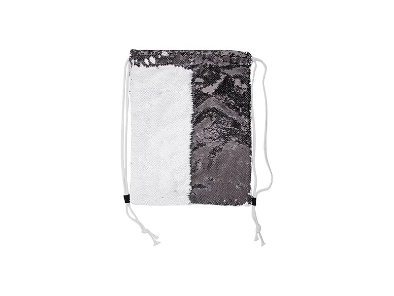 Sublimation Sequin Drawstring Backpack (Black/White, 36*45cm)