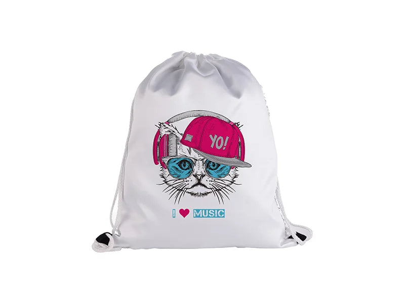 Sublimation Sequin Drawstring Backpack (White/Silver, 36*45cm)