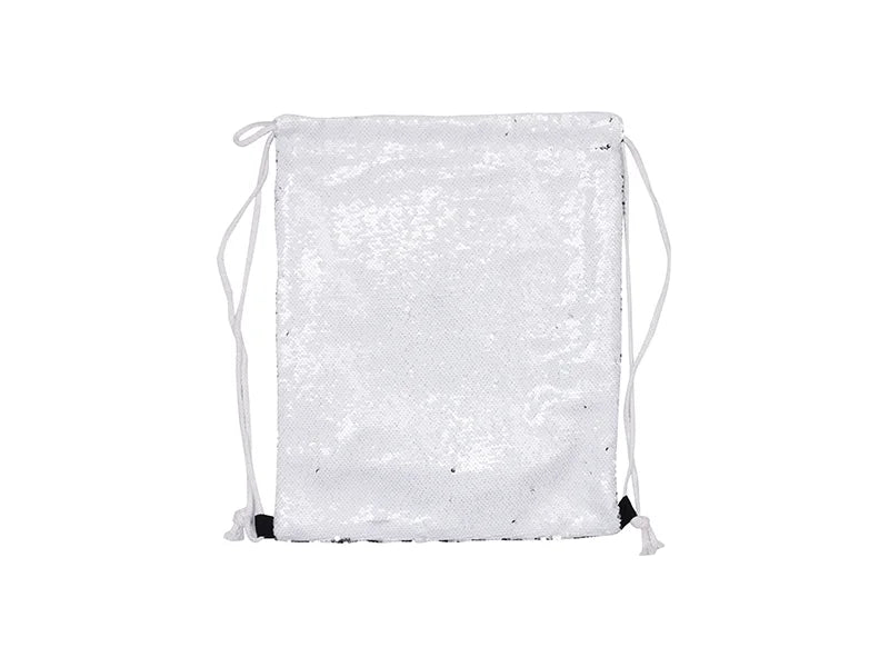 Sublimation Sequin Drawstring Backpack (White/Silver, 36*45cm)