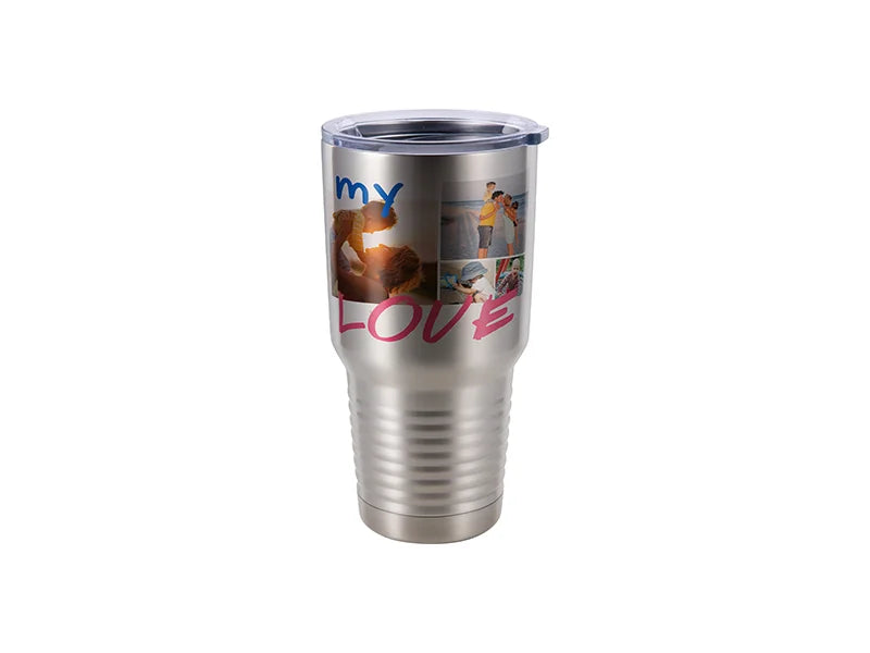 Sublimation 30oz Stainless Steel Tumbler with Ringneck Grip (Silver)