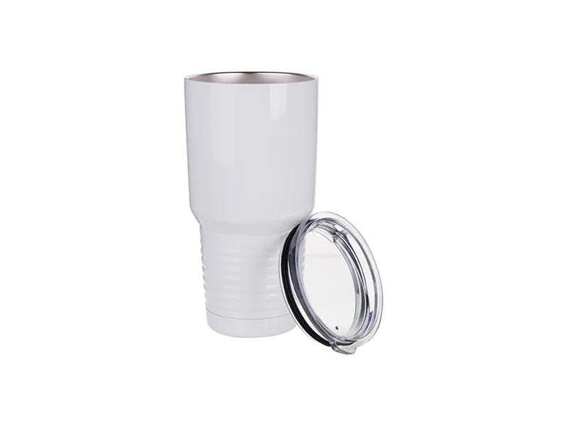 Sublimation 30oz Stainless Steel Tumbler with Ringneck Grip (White)