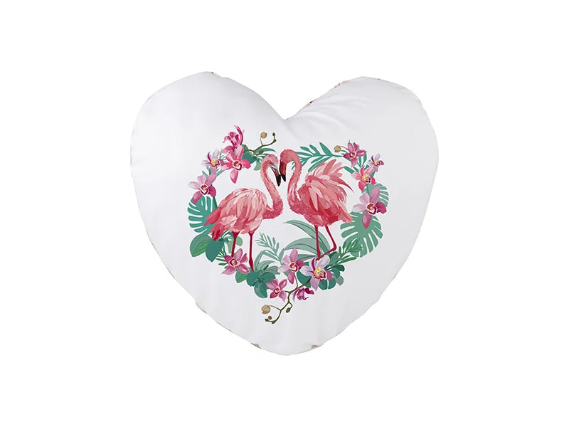Sublimation Heart Shaped Sequin Pillow Cover (Champagne w/ White, 39*44cm)