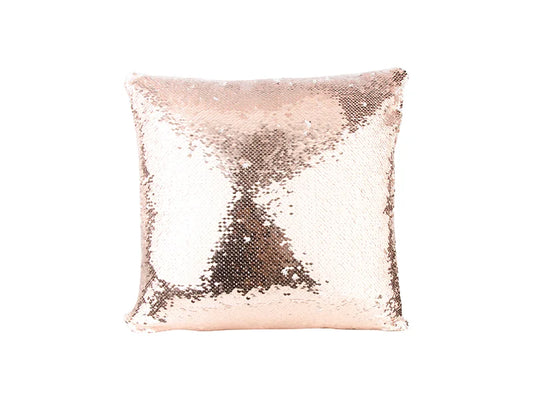 Sublimation Flip Sequin Pillow Cover (Champagne w/ White, 40*40cm)