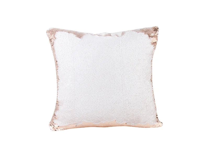 Sublimation Flip Sequin Pillow Cover (Champagne w/ White, 40*40cm)