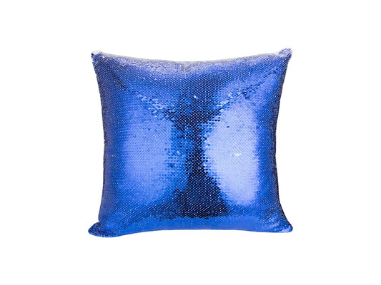 Sublimation Flip Sequin Pillow Cover (Dark Blue w/ White, 40*40cm)