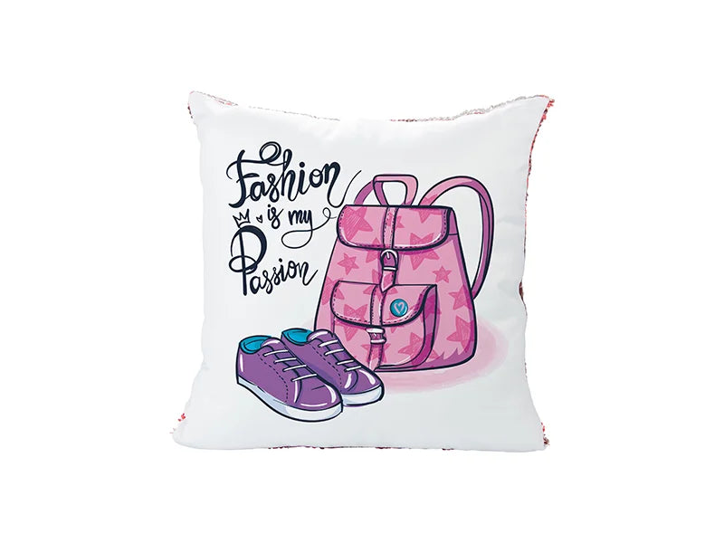 Sublimation Flip Sequin Pillow Cover (Red w/ Silver)