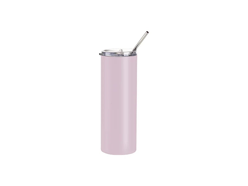 Sublimation 20oz/600ml Stainless Steel Tumbler with Straw & Lid(Matte, Light Purple)