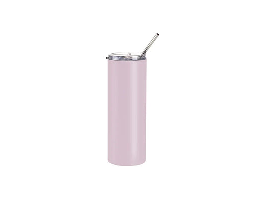 Sublimation 20oz/600ml Stainless Steel Tumbler with Straw & Lid(Matte, Light Purple)