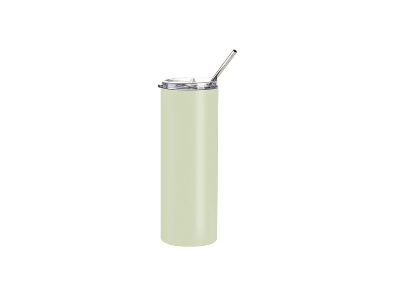 Sublimation 20oz/600ml Stainless Steel Tumbler with Straw & Lid(Matte, Light Green)