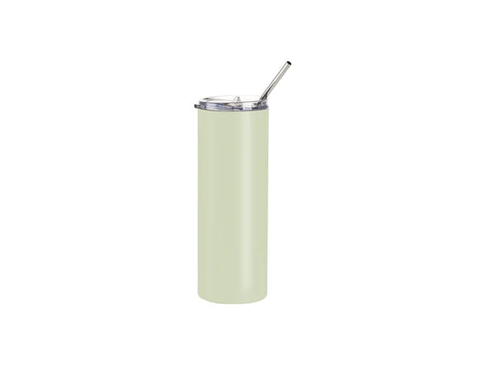 Sublimation 20oz/600ml Stainless Steel Tumbler with Straw & Lid(Matte, Light Green)