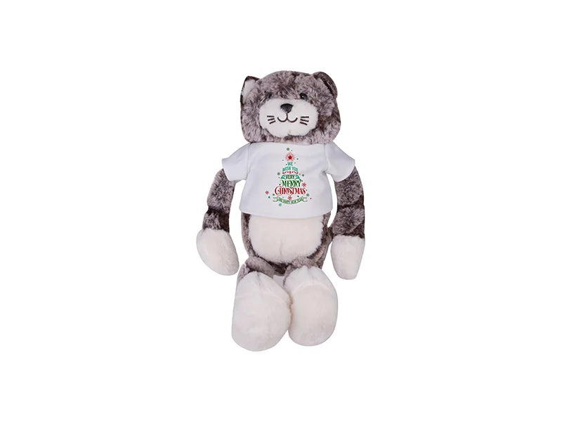 Sublimation 26cm Plush Cat w/ Shirt (Gray)