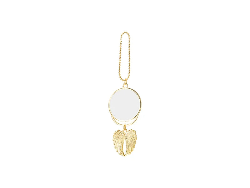 Sublimation Angel wings Car Hanger Ornament (Two-Side Printable, Gold)