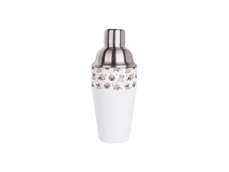 Sublimation 550ml Stainless Steel Cocktail Shaker (White)