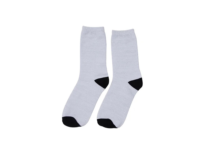 Sublimation Silver Silk Glitter Socks (7.5*35cm)