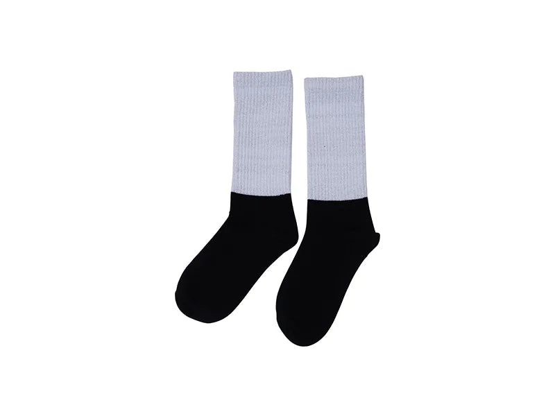 Sublimation Silver Silk Glitter Athletic Socks (Black Sole)