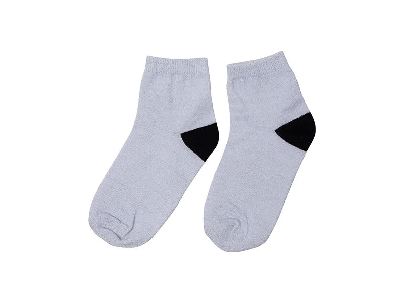 Sublimation Silver Silk Glitter Adult Crew Sock (8.5*22cm)