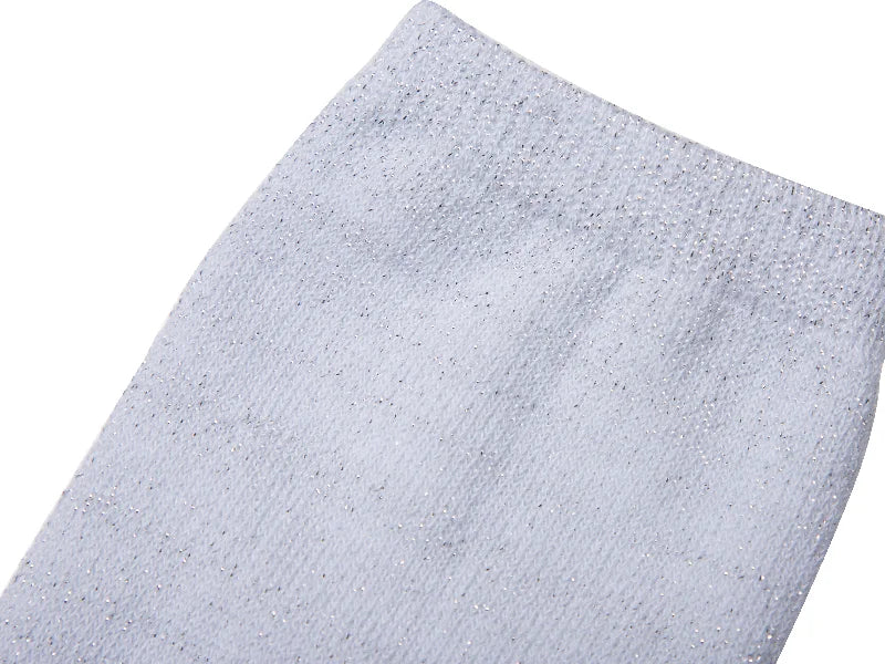 Sublimation Silver Silk Glitter Adult Crew Sock (8.5*22cm)