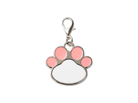 Sublimation Dog Tag Blanks (Pink Footprint, 3.3*3.5cm)