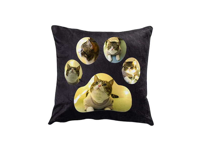 5 Footprint Panel Pillow Cover(40*40cm/15.7inchx15.7inch, Plush)