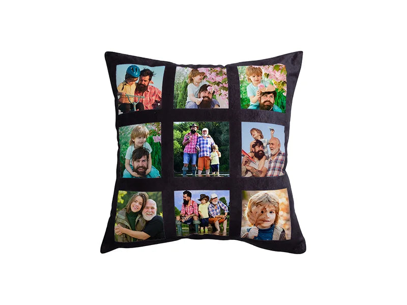 Sublimation 9 Panel Plush Pillow Cover (40*40cm/15.75inchx15.75inch)