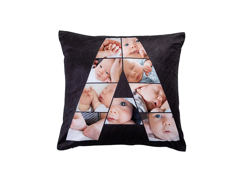 Sublimation 9 Panel Plush Pillow Cover (A-Shape, 40*40cm/15.75inchx15.75inch)