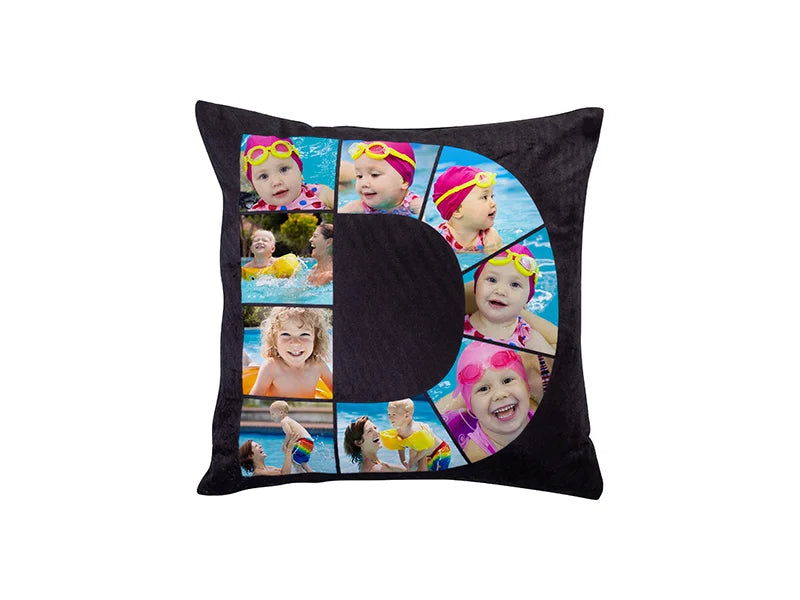 Sublimation 9 Panel Plush Pillow Cover (D-Shape, 40*40cm/15.75inchx15.75inch)