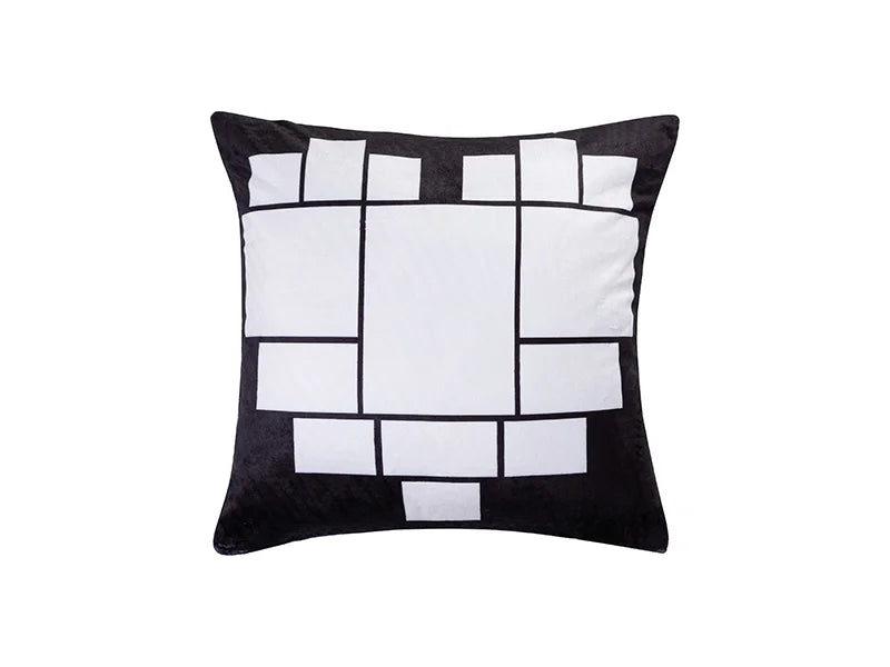 Sublimation 15 Panel Plush Pillow Cover (Heart-Shape, 40*40cm/15.75inchx15.75inch)