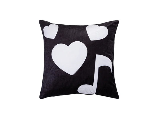Sublimation 4 Panel Plush Pillow Cover (Musical Note, 40*40cm/15.75inchx15.75inch)