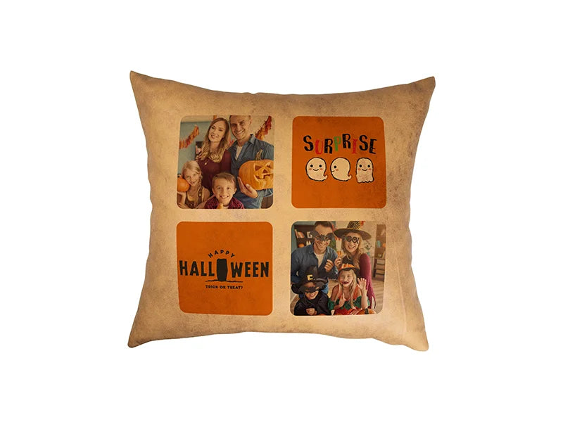 Sublimation Leathaire Pillow Cover (40*40cm, Dark Yellow)