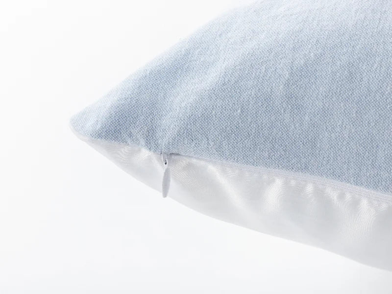 Two-Tone Sublimation Blanks Pillow Cover (40*40cm/15.7inch x 15.7inch, Light Blue)