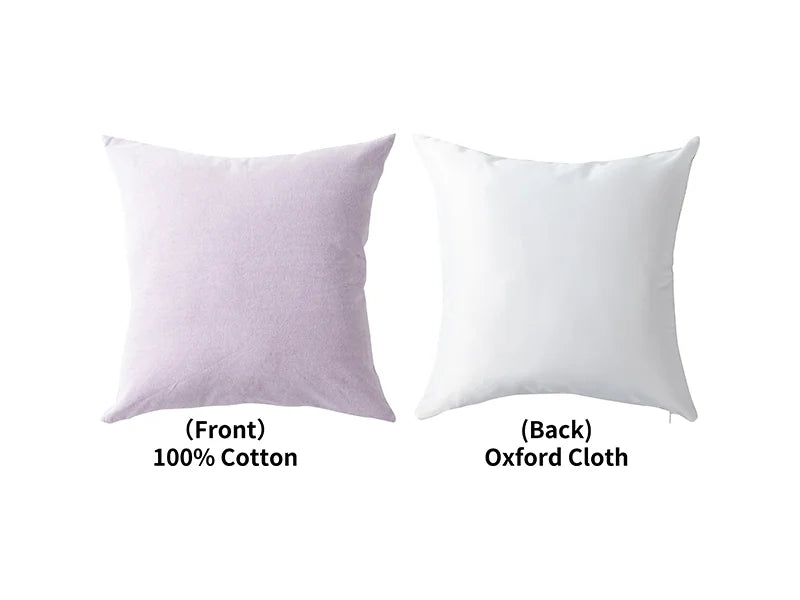 Two-Tone Sublimation Blanks Pillow Cover (Light Purple, 40*40cm/15.7inch x 15.7inch)