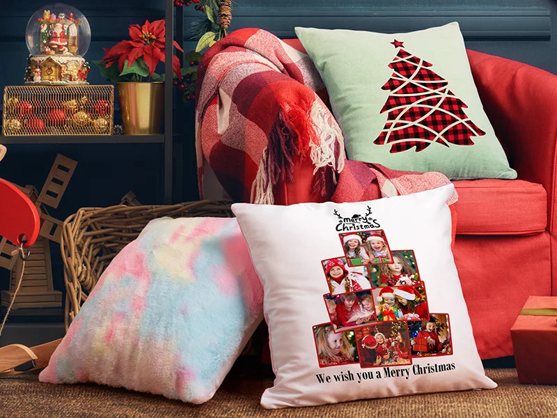 Two-Tone Sublimation Blanks Pillow Cover (Light Gray,40*40cm/15.7inch x 15.7inch)