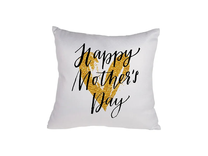 Sublimation Glitter Square Shape Pillow Cover (40*40cm,White)