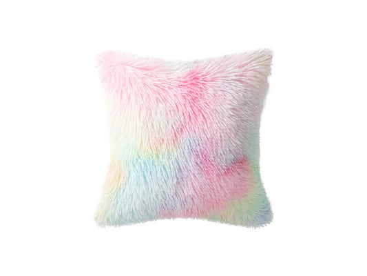 Two Tone Sublimation Blanks Pillow Cover(Tie Dyed Long Fleece with Microfiber,40*40cm)