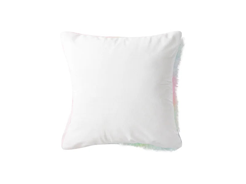 Two Tone Sublimation Blanks Pillow Cover(Tie Dyed Long Fleece with Microfiber,40*40cm)