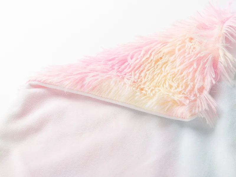 Two Tone Sublimation Blanks Pillow Cover(Tie Dyed Long Fleece with Microfiber,40*40cm)