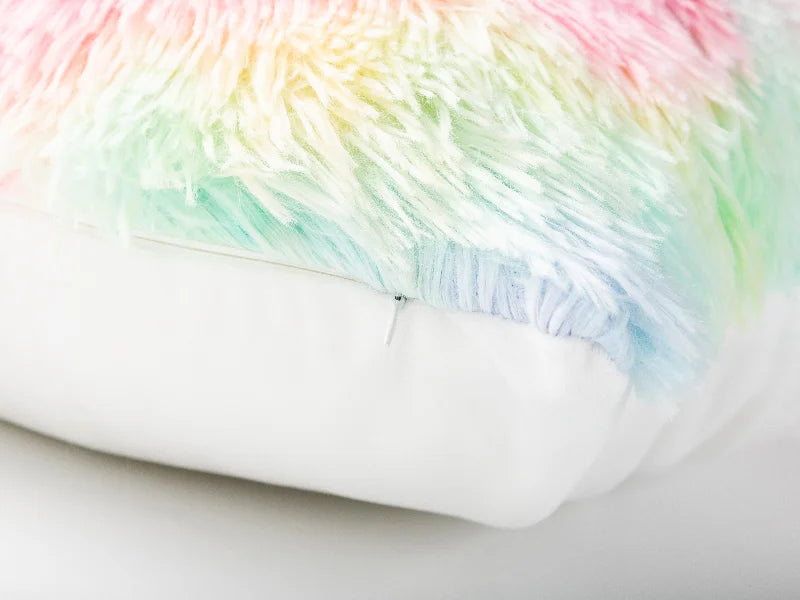 Two Tone Sublimation Blanks Pillow Cover(Tie Dyed Long Fleece with Microfiber,40*40cm)