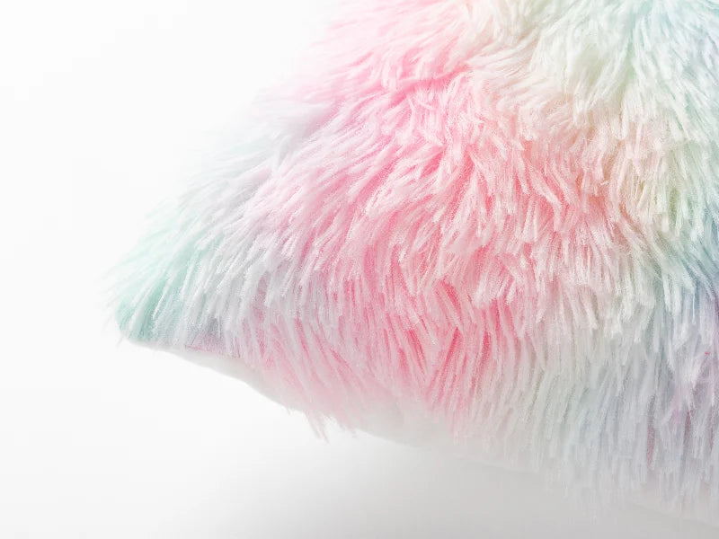 Two Tone Sublimation Blanks Pillow Cover(Tie Dyed Long Fleece with Microfiber,40*40cm)